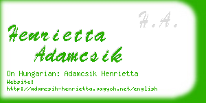 henrietta adamcsik business card